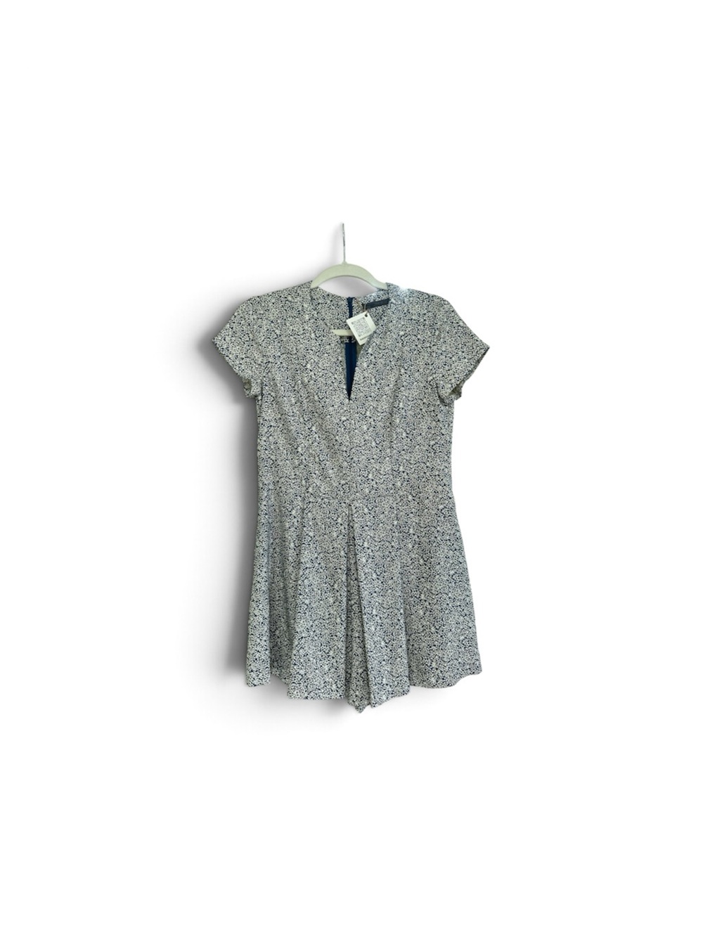 Zara Blue & White Floral Short-Sleeve Romper